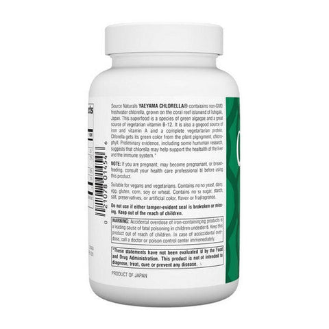 Source Naturals, Chlorella, 200 MG, From Yaeyama 600 Tabs Source Naturals