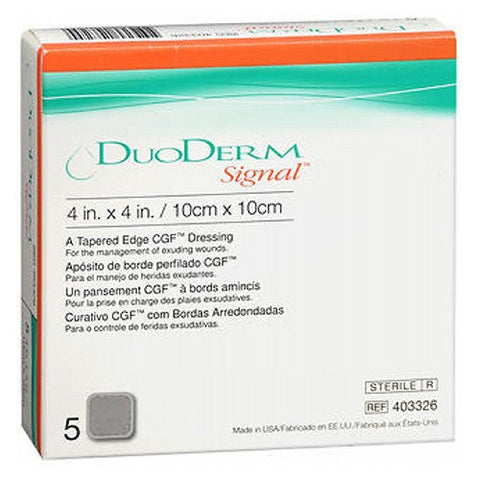 Convatec, Duoderm Signal Tapered Edge CGF Dressing, 4 X 4 inch 5 Count