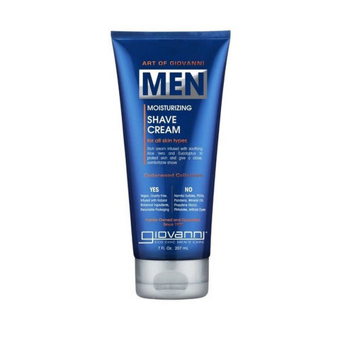 Giovanni Cosmetics, Mens Cedarwood Moisturizing Shave Crea, 7 Oz