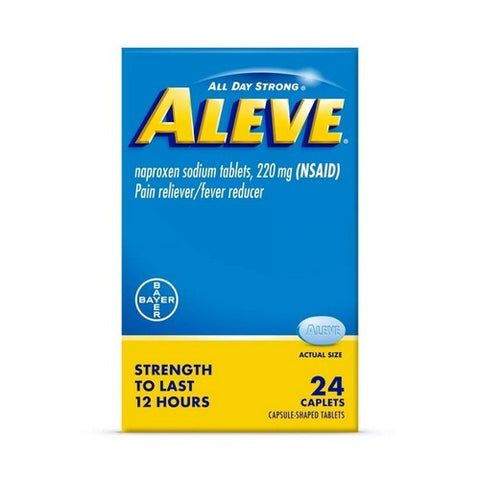Aleve, Naproxen Sodium Pain Reliever Fever Reducer, 220 Mg, 25 Caplets Aleve