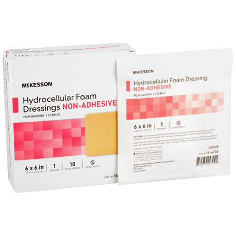 McKesson, Nonadhesive without Border Foam Dressing 6 x 6 Inch, Box Of 10