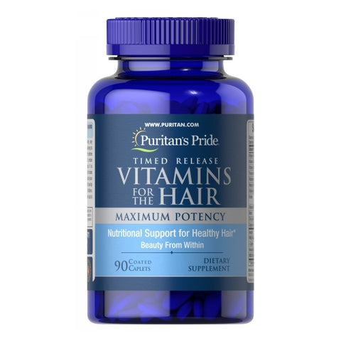 Vitamins for the Hair Timed Release 90 Caplets by Puritan's Pride