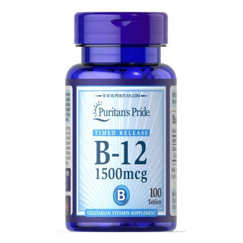 Puritan's Pride, Vitamin B-12 1500 mcg Timed Release, 100 Tablets Puritan's Pride