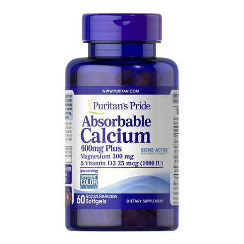 Puritan's Pride, Absorbable Calcium + Magnesium & Vitamin D, 1000 IU, 60 Softgels Puritan's Pride