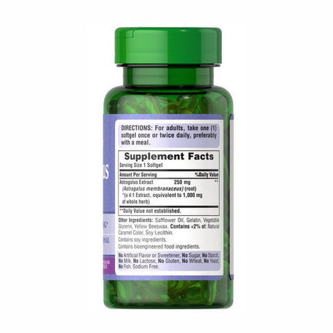 Puritan's Pride, Astragalus Extract, 250 Mg, 100 Softgels Puritan's Pride