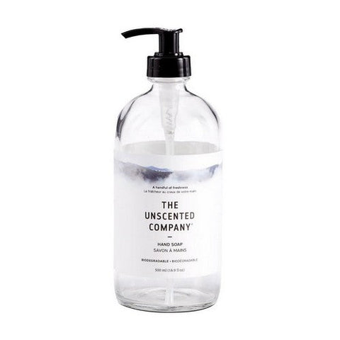 The Unscented Company, Hand Soap Refillable Glass Bottle Unscented, 16.9 Oz