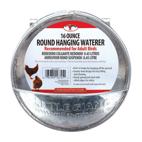 Galvanized Round Hanging Poultry Waterer 1 Each by Miller Little Giant