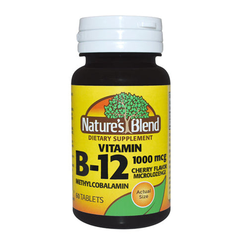 Nature's Blend, Vitamin B-12 Methylcobalamin Cherry flavor, 1000 mcg, 60 Microlozenge Nature's Blend