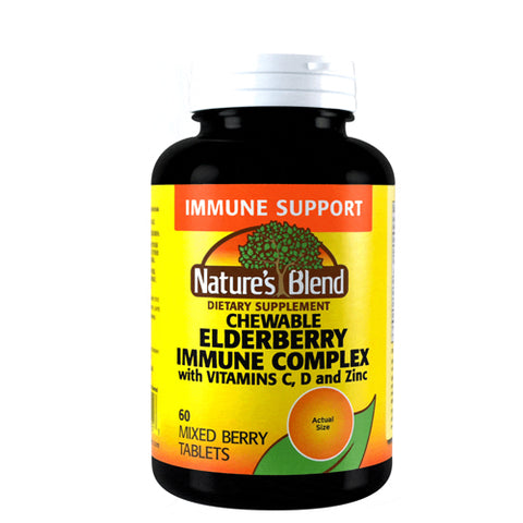 Elderberry Complex  Mixed Berry Chewable 60 Tabs by Nature's Blend