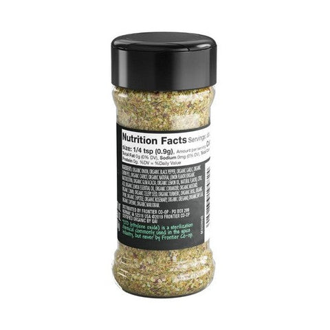 Frontier Coop, Organic Salt Free Lemon Pepper Seasoning, 2.5 Oz