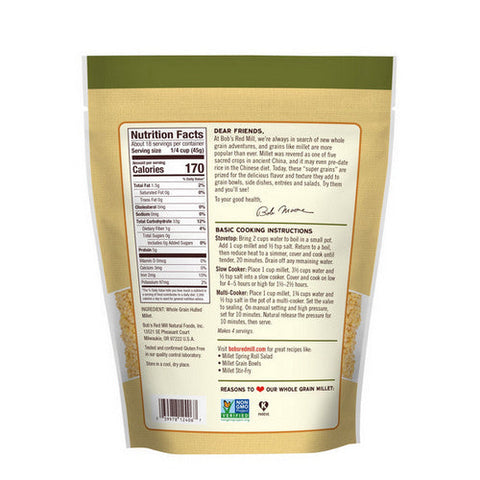 Bobs Red Mill, Millet Mill Hulled, 28 Oz