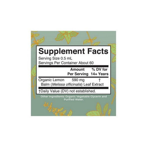 MaryRuth's, Organic Lemon Balm Liquid Drops, 1 Oz