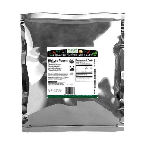 Frontier Coop, Organic Hibiscus Flowers Cut & Sifted, 1 Lb
