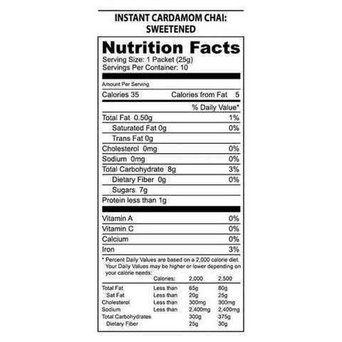 Nature’s Guru, Cardamom Chai Sweetened Instant Chai, 10 Count