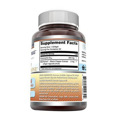 Amazing Nutrition, Amazing Formulas CoQ10 with Bioperine, 200 mg, 60 Softgels