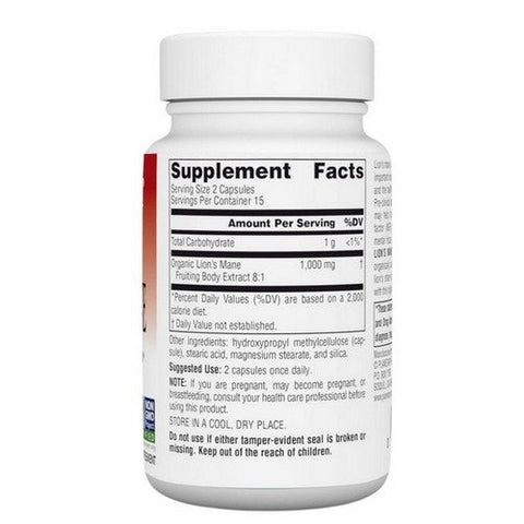 Planetary Herbals, Lion's Mane, 500 mg, 30 VegCaps Planetary Herbals