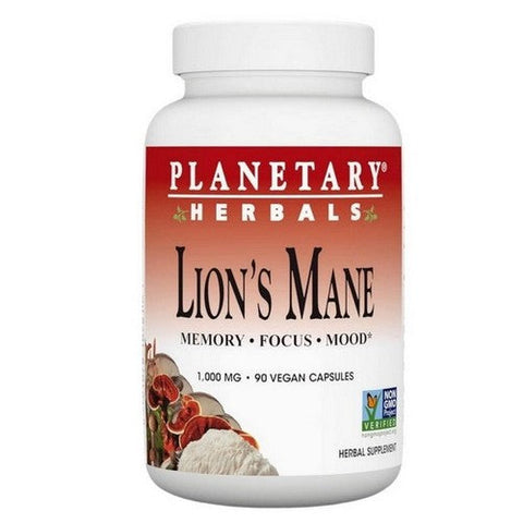 Planetary Herbals, Lion's Mane, 500 mg, 90 VegCaps Planetary Herbals