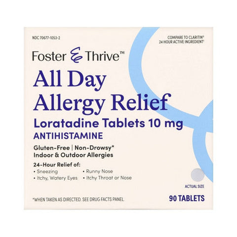 Foster And Thrive, All Day Allergy Relief Loratadine, 10 Mg, 90 Tabs Foster And Thrive