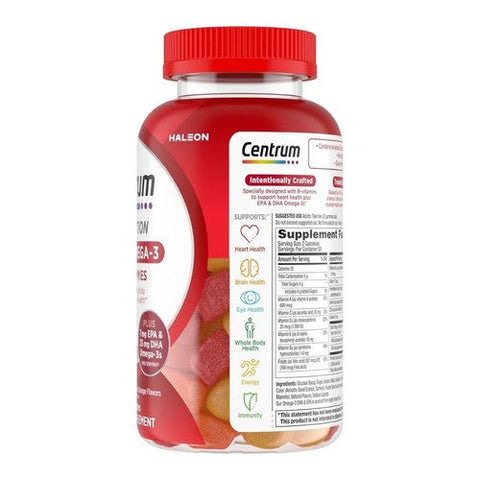 Centrum, MultiGummies Multi Plus Omega 3 Dual Action Adult, 110 Gummies Centrum