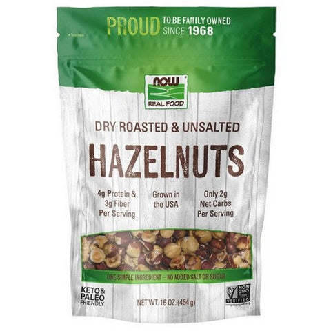 Now Foods, Hazelnuts Dry Roasted And Unsalted, 16 Oz