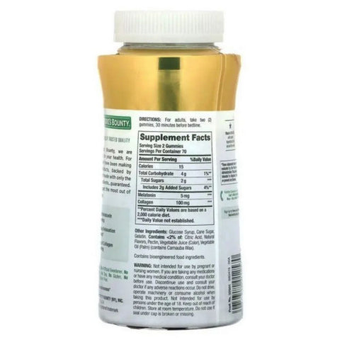 Nature's Bounty, Sleep Melatonin And Collagen Gummies, 5 Mg, 140 Count Nature's Bounty