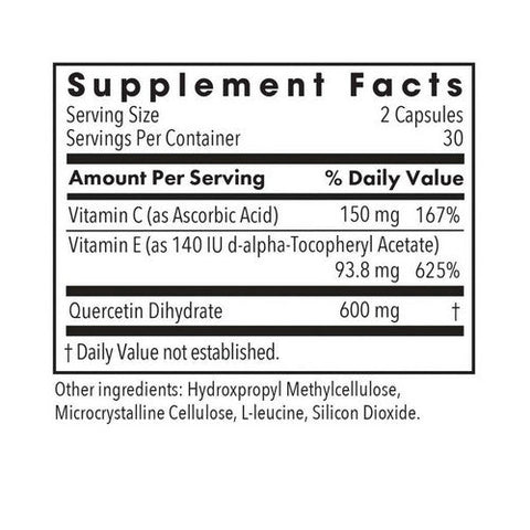 Nutricology/ Allergy Research Group, Quercetin 300 Stabilized With Antioxidants, 60 Veg Caps