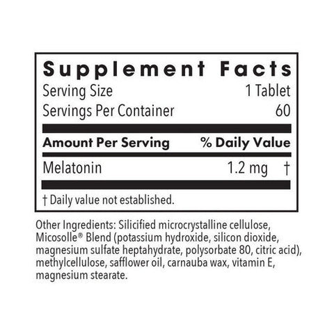 Nutricology/ Allergy Research Group, Slow Motion Melatonin In Lipid Matrix, 1.2 Mg, 60 Tabs Nutricology/ Allergy Research Group