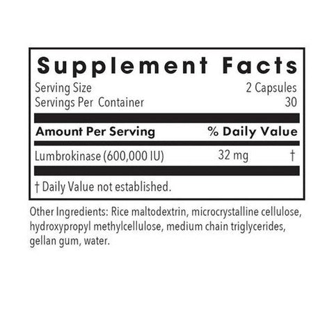 Nutricology/ Allergy Research Group, Lumbrokinase, 30 Veg Caps