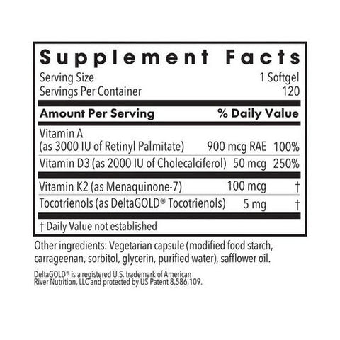 Nutricology/ Allergy Research Group, Vitamin D3 Complete Daily Balance with A and K2, 120 Softgels