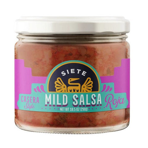 Siete, Casera Style Mild Salsa Roja، 10.5 أونصة (علبة مكونة من 6)