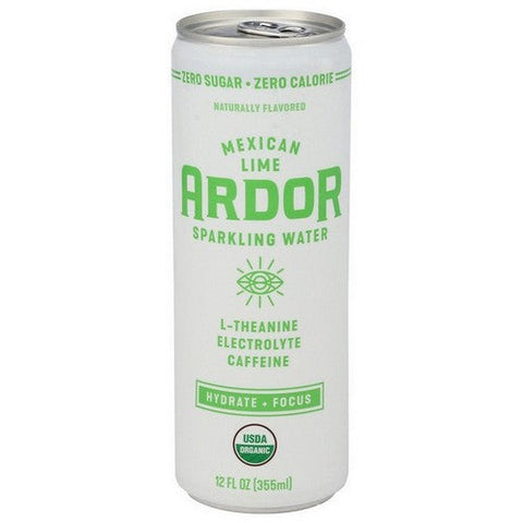 Ardor Organic, Mexican Lime Sparkling Water, 12 Oz(Case Of 12)