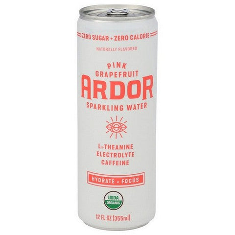 Ardor Organic, Pink Grapefruit Sparkling Water, 12 Oz(Case Of 12)