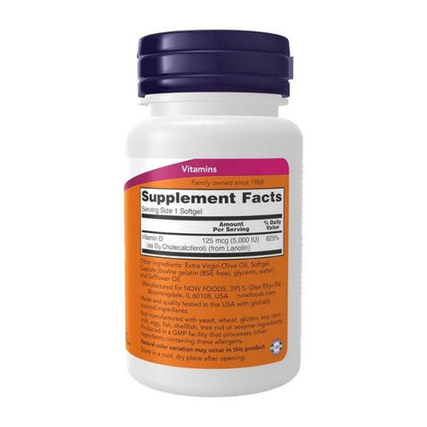 Now Foods, Vitamin D-3 5,000 IU, 30 Softgels