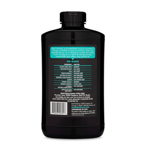 Dude Wipes, Body Powder Menthol Chill With Charcoal Bottle, 10 Oz