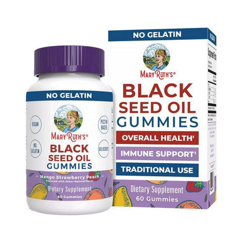 MaryRuth's, Black Seed Oil Gummies Mango Strawberry Peach, 60 Count MaryRuth's