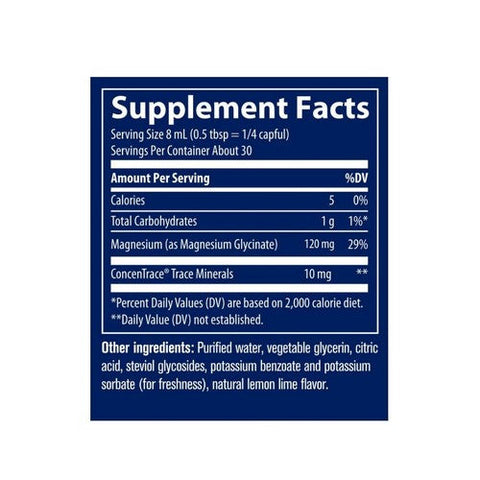Trace Minerals, Liquid Magnesium Glycinate Lemon Lime, 120 mg, 8 Oz