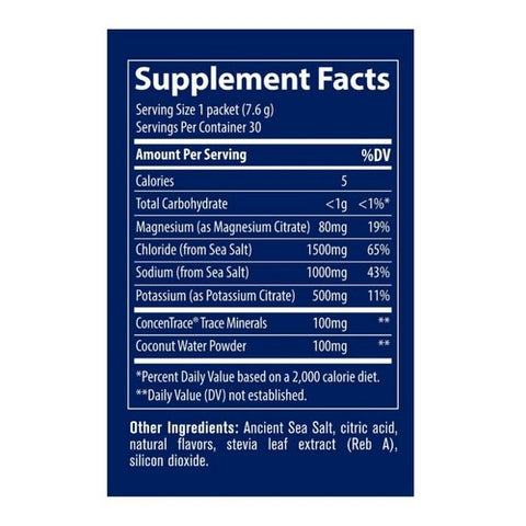 Trace Minerals, ZEROLyte Electrolyte Drink Mix Salty Citrus, 30 Packets Trace Minerals