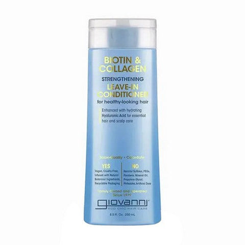 Giovanni Cosmetics, Biotin And Collagen Strengthening Leave In Conditioner, 8.5 Oz