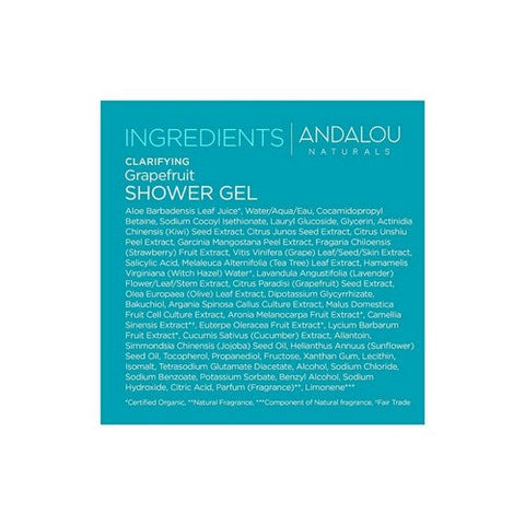 Andalou Naturals, Clarifying Salicylic Acid Grapefruit Shower Gel, 8 Oz