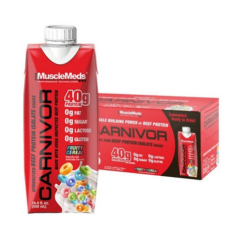 JST WRK Energy, MuscleMeds Carnivor Fruity Cereal, 12 Count