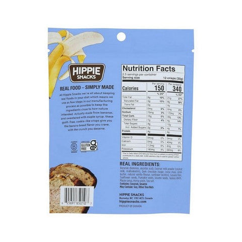 Hippie Snacks, Crisps Banana Bread Chocolate, 2.5 Oz (Case of 8)