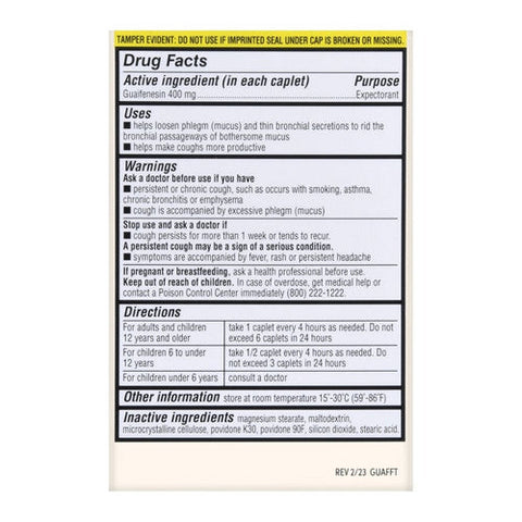 Foster And Thrive, Chest Congestion Relief Guaifenesin, 400 Mg, 50 caps