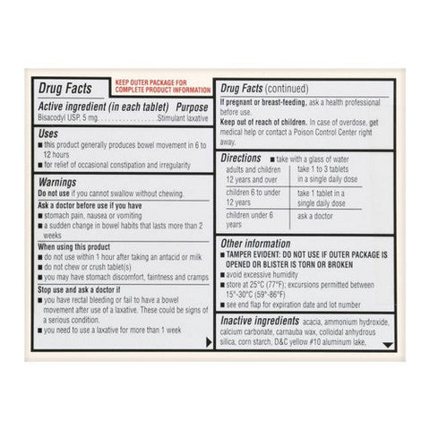 Foster And Thrive, Laxative Bisacodyl Usp, 5 MG, 10 Tabs