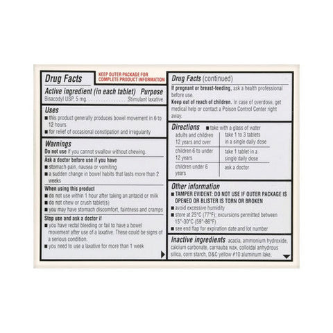 Foster And Thrive, Laxative Bisacodyl Usp, 5 MG, 25 Tabs