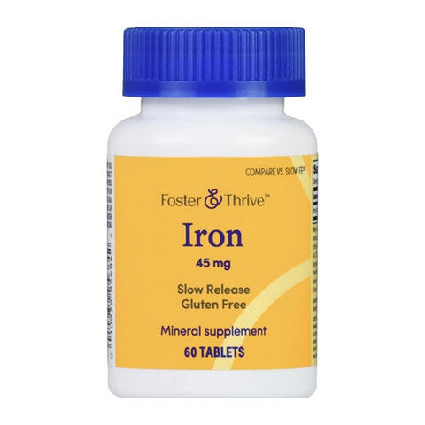 Foster And Thrive, Iron Slow Release, 45 Mg, 60 Tabs Foster And Thrive