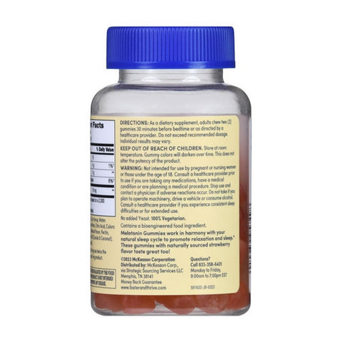 فوستر آند ثرايف، علكات ميلاتونين بنكهة الفراولة، ١٠ ملغ، ٦٠ حبة