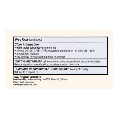 Foster And Thrive, Regular Strength Gas Relief Simethicone Chewable Mint, 100 Tablets