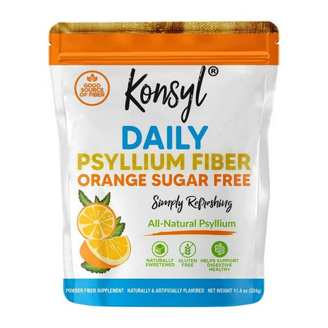 Konsyl, Daily Psyllium Fiber Supplement Powder Orange Sugar Free, 324 Grams