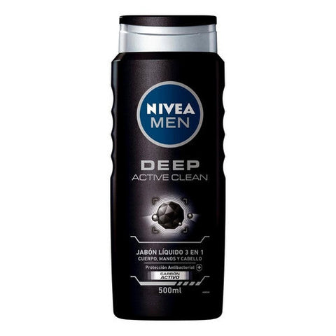 Nivea, Men Deep Active Clean Body Wash With Natural Charcoal, 16.9 Oz