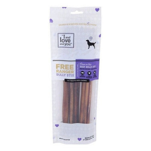 I And Love And You, Bully Stix Dog Chews Free Ranger, 5 Count (Case Of 6) I And Love And You